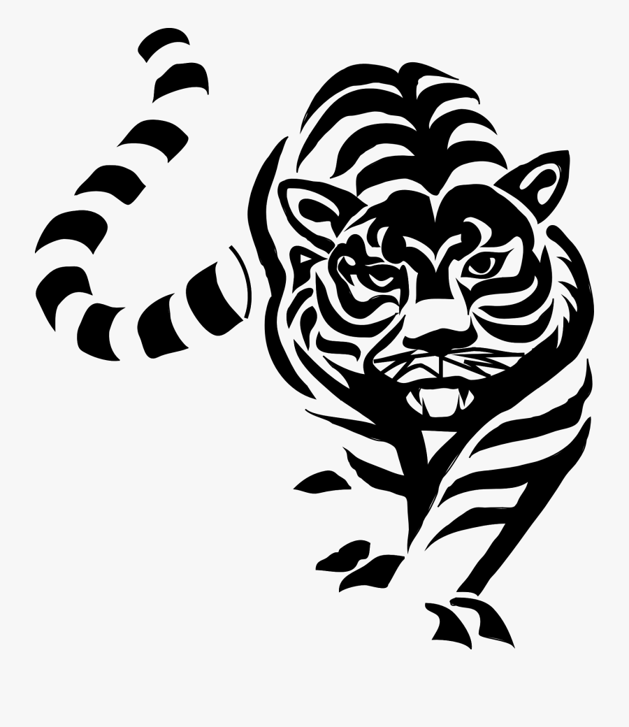 Clip Art Tiger Black And White, Transparent Clipart