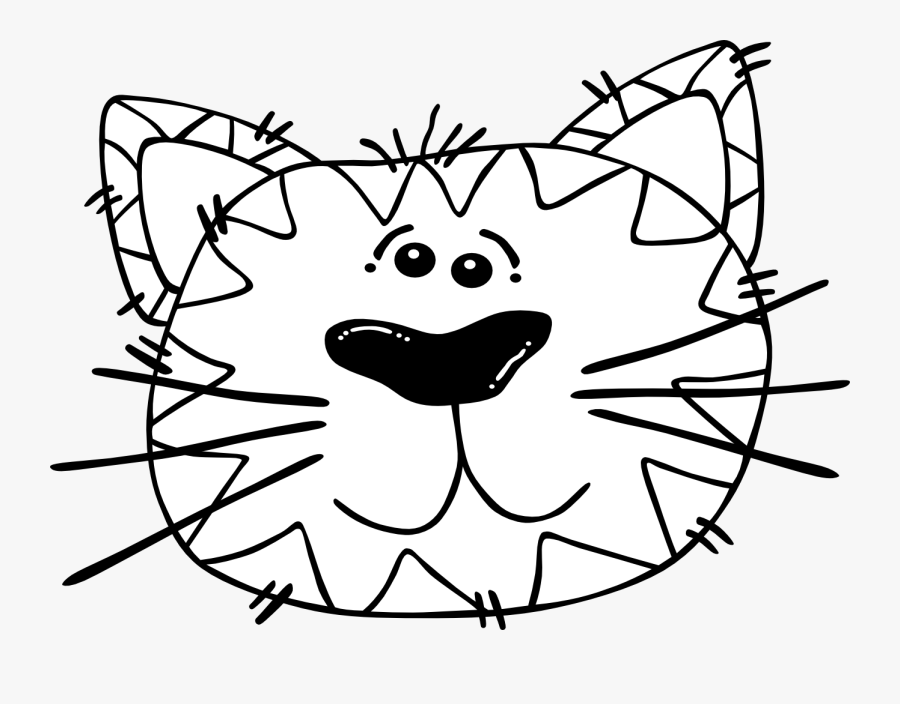 Net » Clip Art » Cat Line Art Cat Face Black White - Cute Tiger Face Clipart Black And White, Transparent Clipart