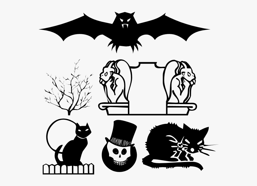 Black Cat Wall Decal Tattoo Clip Art - Halloween Cat Silhouette, Transparent Clipart
