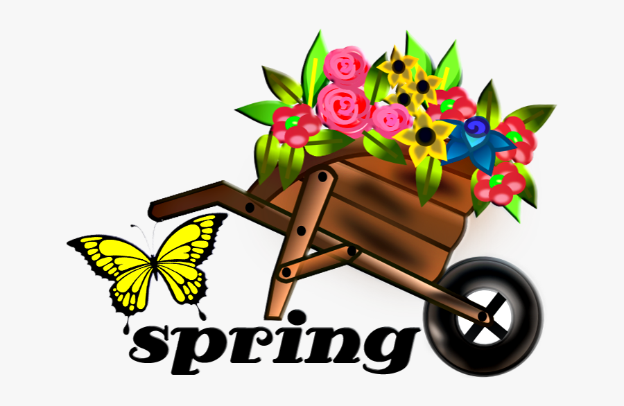 Planted Wheelbarrow Clipart, Transparent Clipart