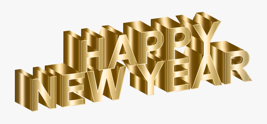 Gold Happy New Year Clip Art Image - Happy New Year Clipart Gold, Transparent Clipart