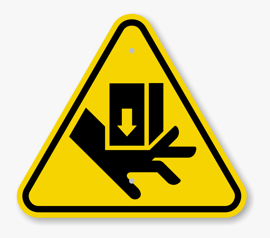 Pinch Point Hazard Sign, Transparent Clipart