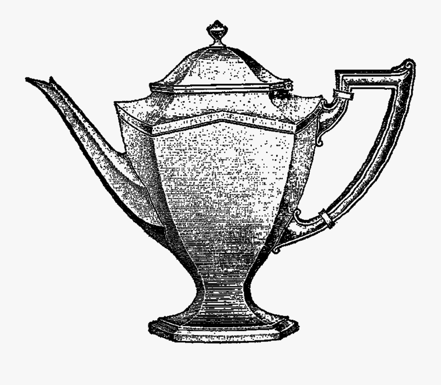 Coffee Pot Image Transfer Illustration Clipart Artwork - Sketch, Transparent Clipart