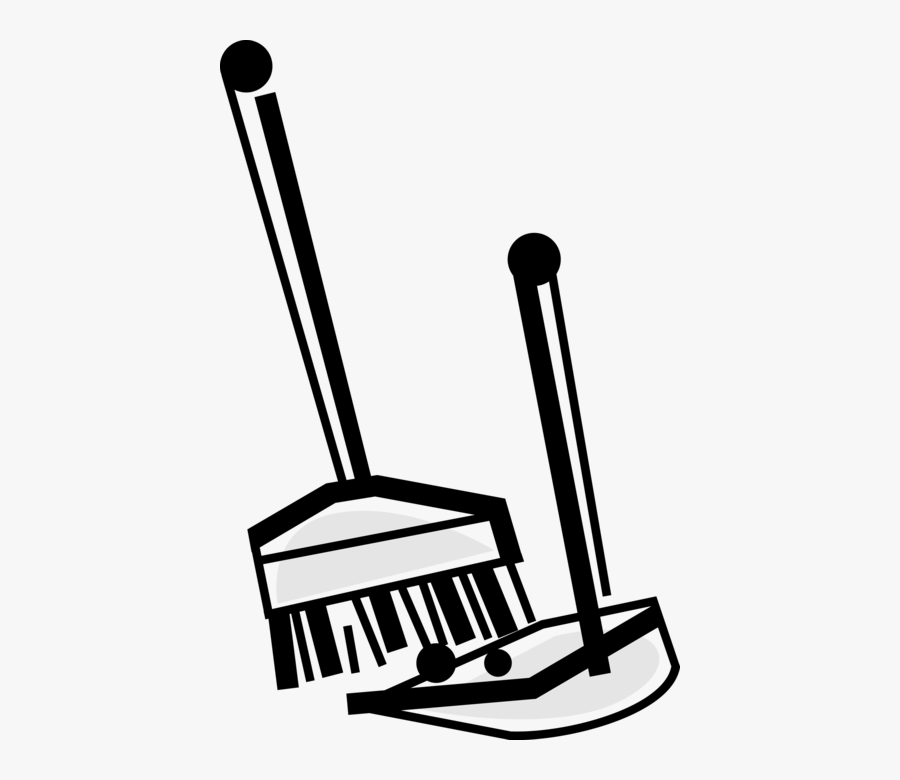 Cleaning Drawing Dustpan Brush - Broom And Dustpan Drawing, Transparent Clipart