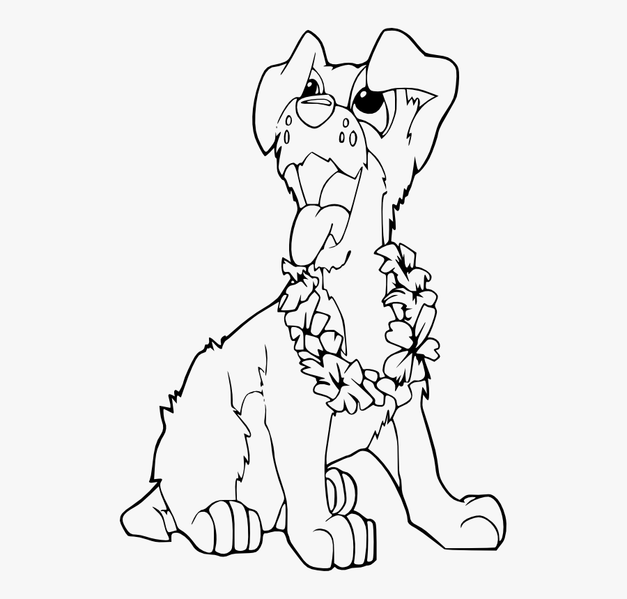 Dog Ilio Black White Line Art 555px - Disney Dog Coloring Pages, Transparent Clipart