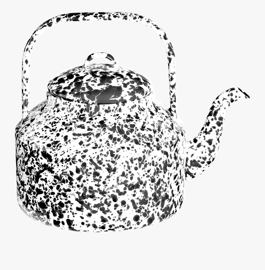 Tea Kettle Black Marble - Teapot, Transparent Clipart