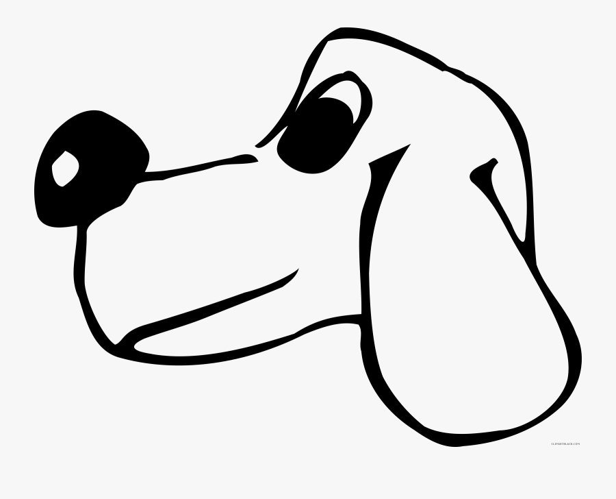 Black And White Dog Animal Free Black White Clipart - Outline Of Cartoon Dog Head, Transparent Clipart