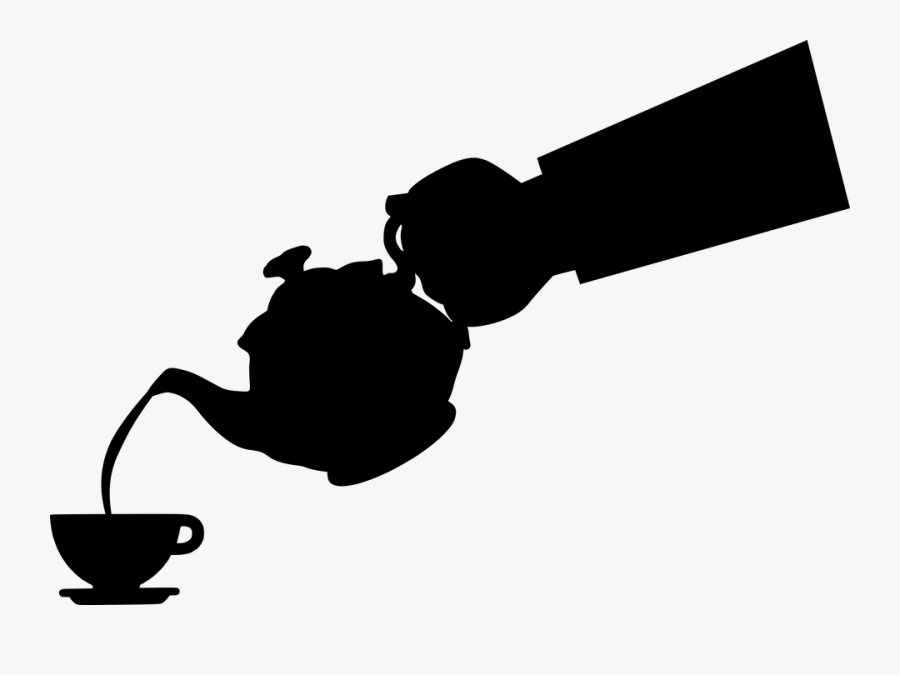 Teapot, Tea, Pouring, Silhouette, Hand, Hot, Boiling - Teapot Tea Cup Silhouette, Transparent Clipart