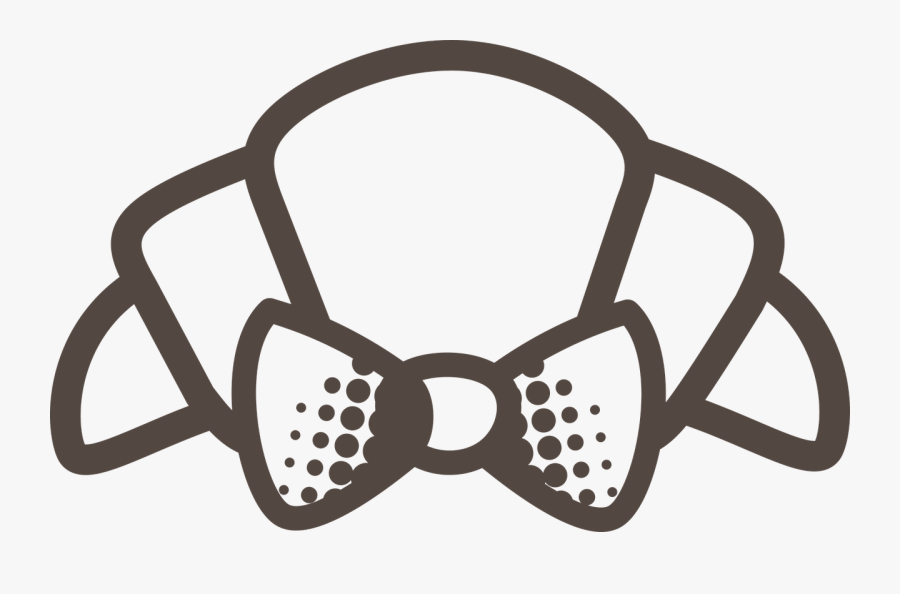 Croissant Fancy Bow Free Picture - Black And White Croissant, Transparent Clipart