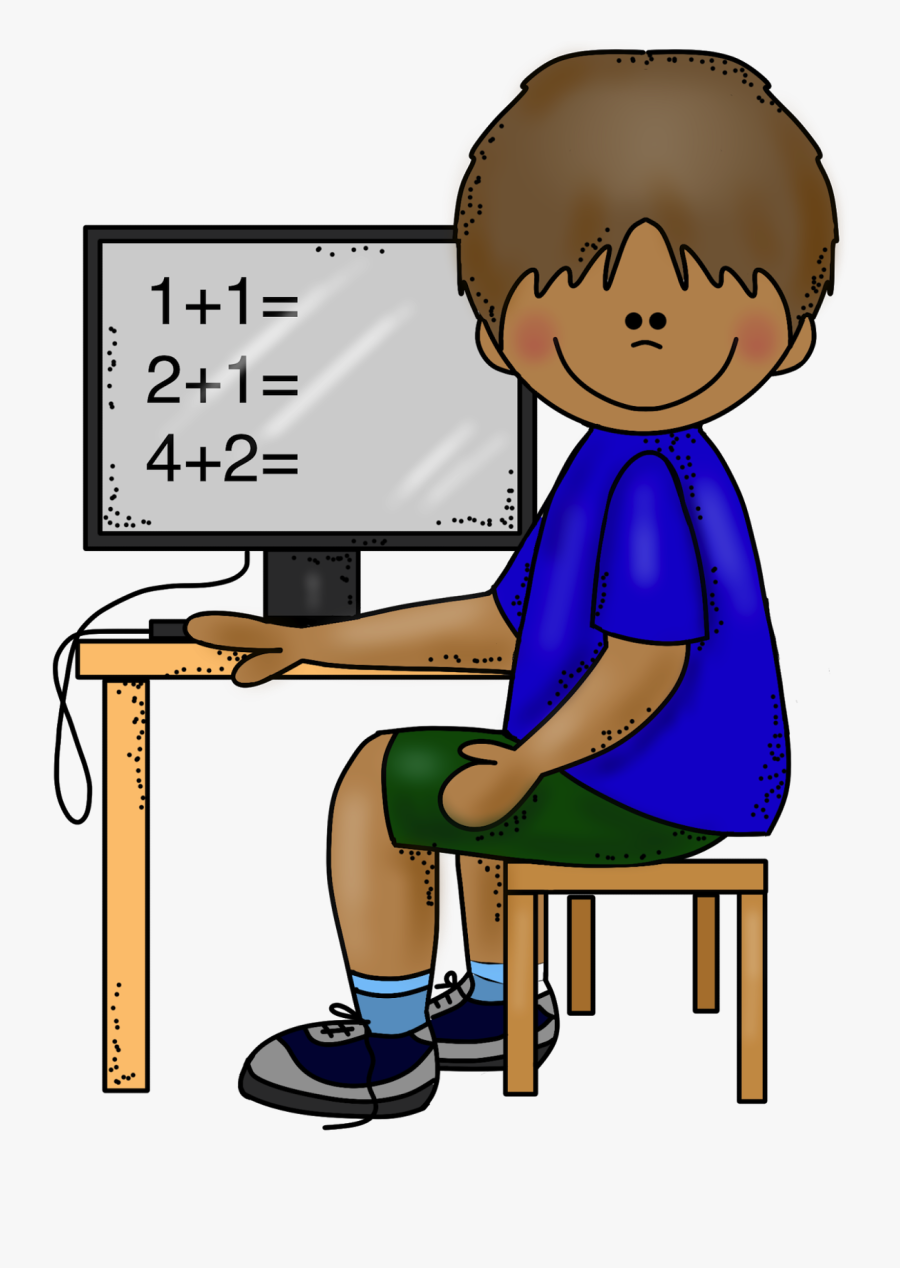 Boy At Computer - Melonheadz Clip Art Computer, Transparent Clipart