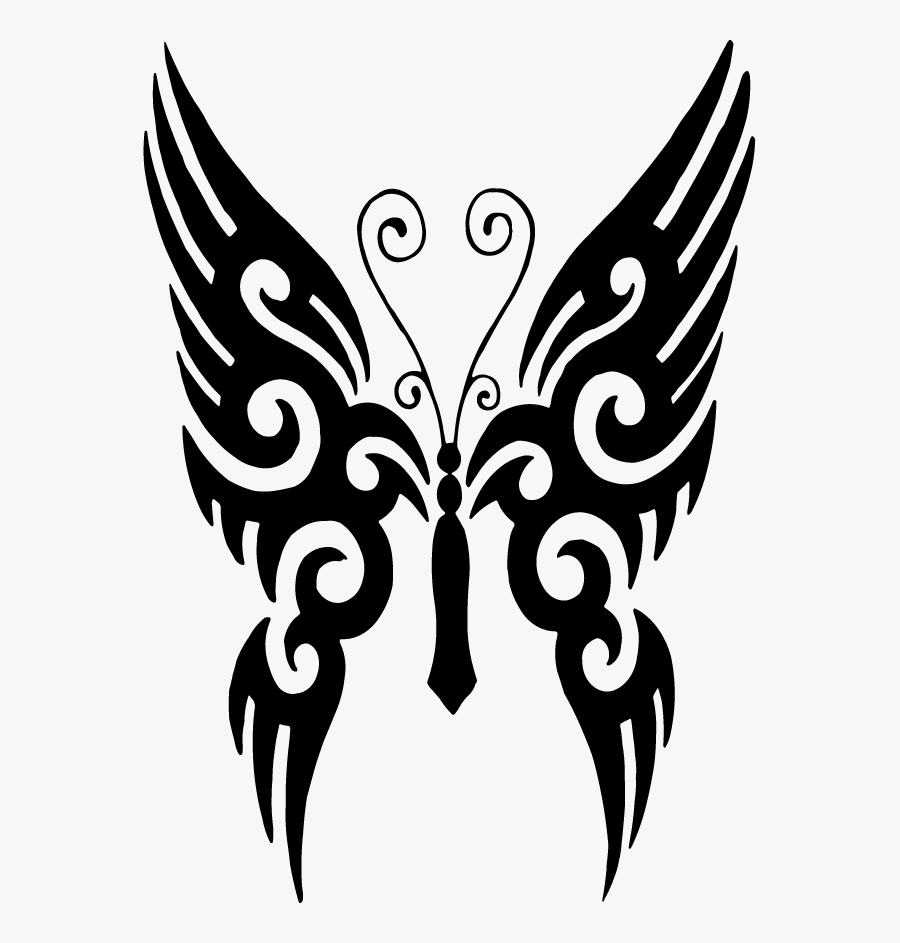 Butterfly Tattoo Designs Clipart Png - Tribal Butterfly Tattoo Png, Transparent Clipart