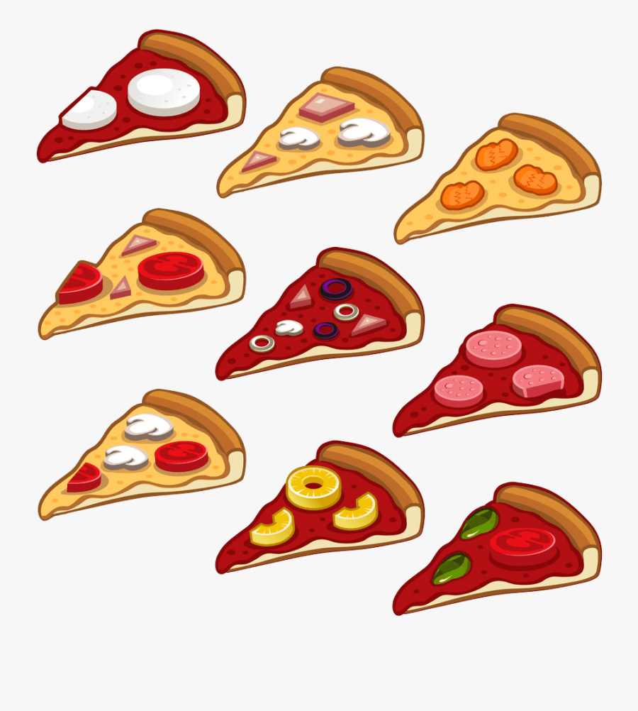 Stylized Pizza, Transparent Clipart