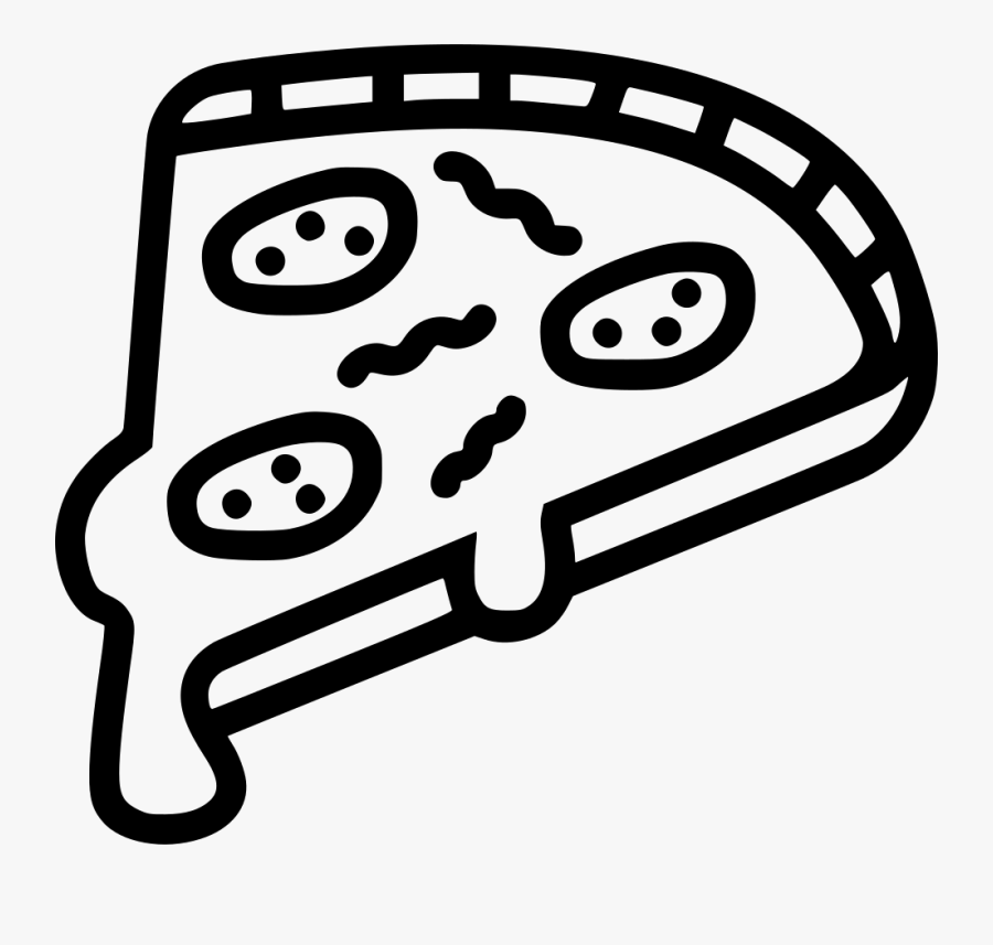 Pizza Slice - Pizza Cartoon Black And White Png, Transparent Clipart