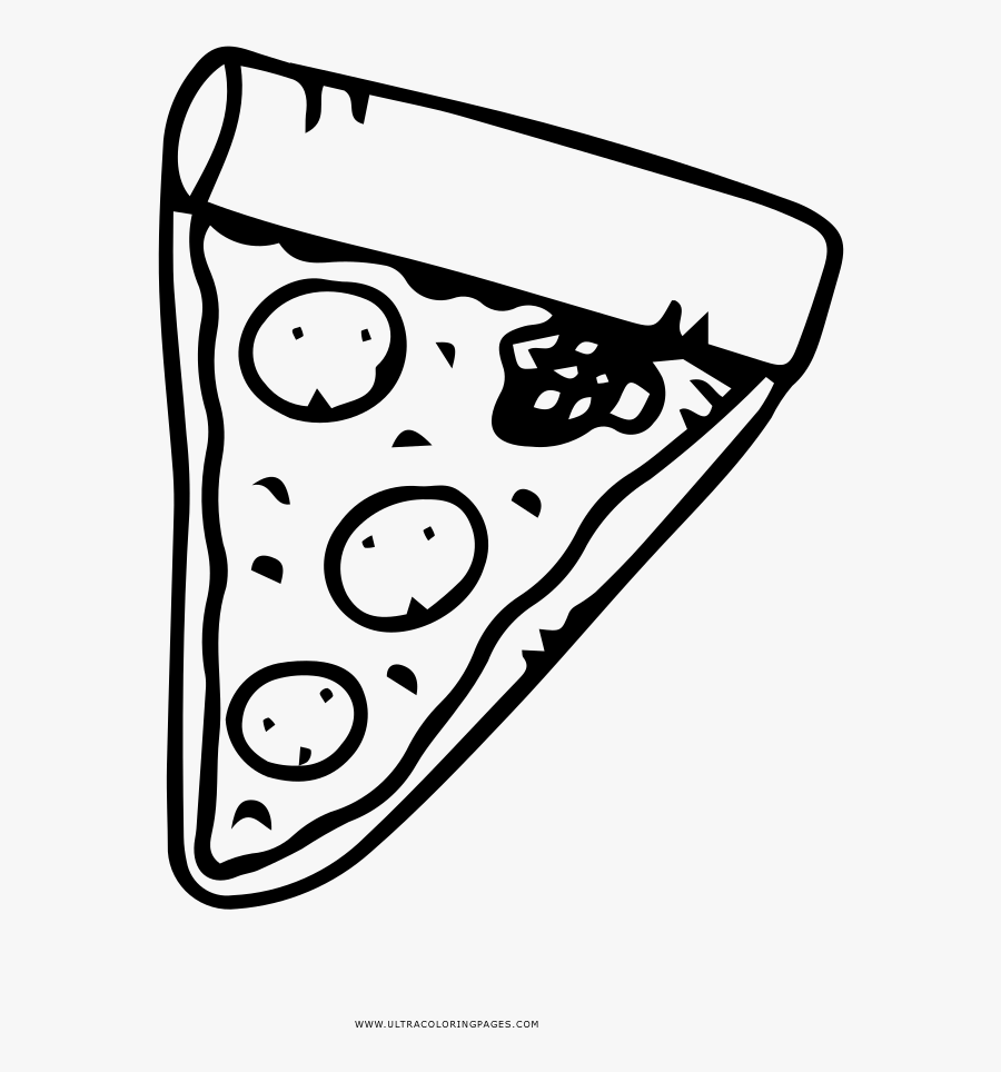 Pizza Slice Coloring Page - Desenho De Pizza Fatia Png, Transparent Clipart