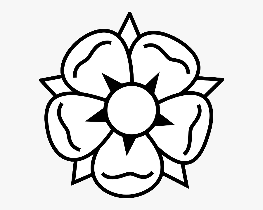 Free Vector Flower Tattoo Clip Art - Tudor Rose Easy To Draw, Transparent Clipart