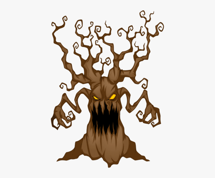 Download Halloween Scary Tree Png Images Background - Transparent Background Creepy Halloween Clip Art, Transparent Clipart
