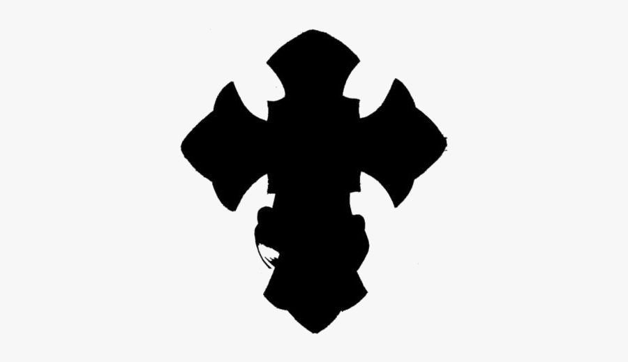 Black Jesus Cross Tattoo Clipart Png - Fancy Cross Silhouette, Transparent Clipart