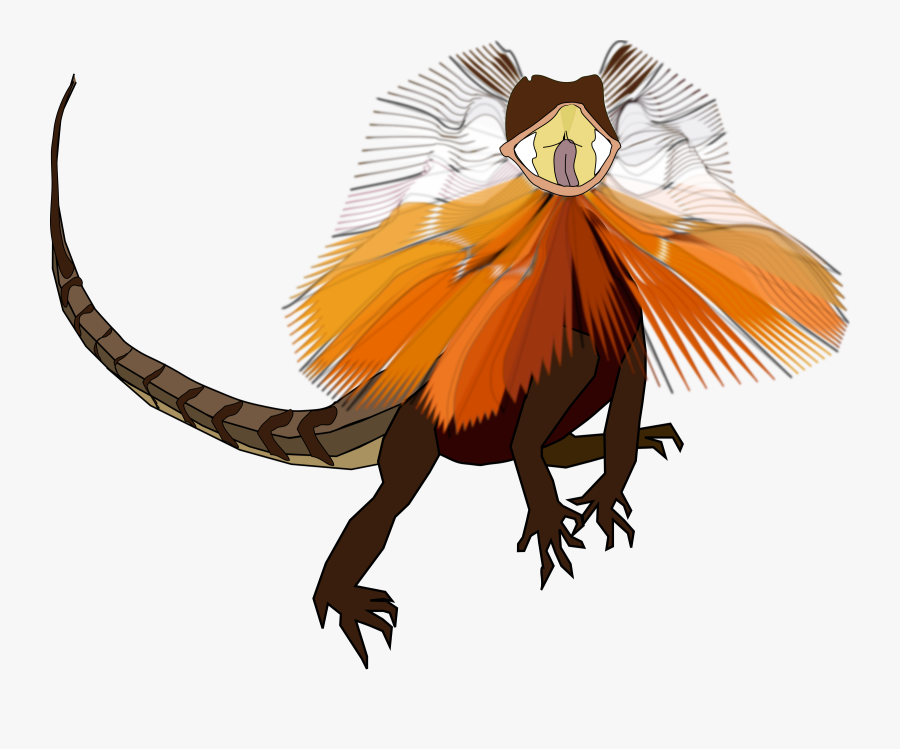 Horned Lizard Clipart - Frill Neck Lizard Clipart, Transparent Clipart