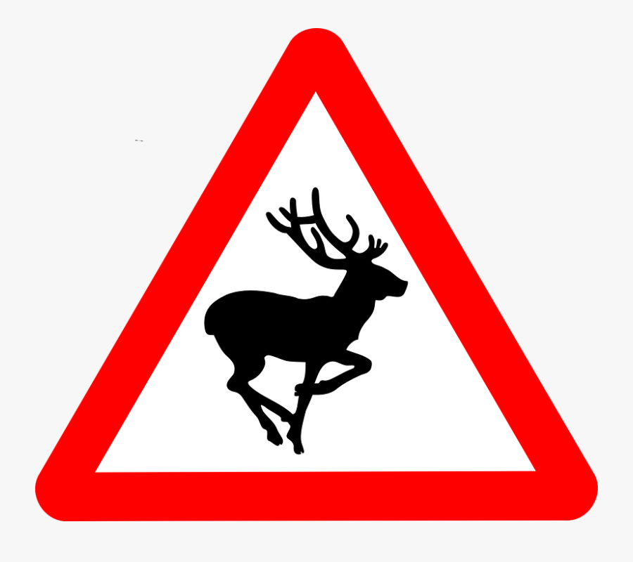 Free Vector Deer Area Clip Art - Old People Road Sign, Transparent Clipart