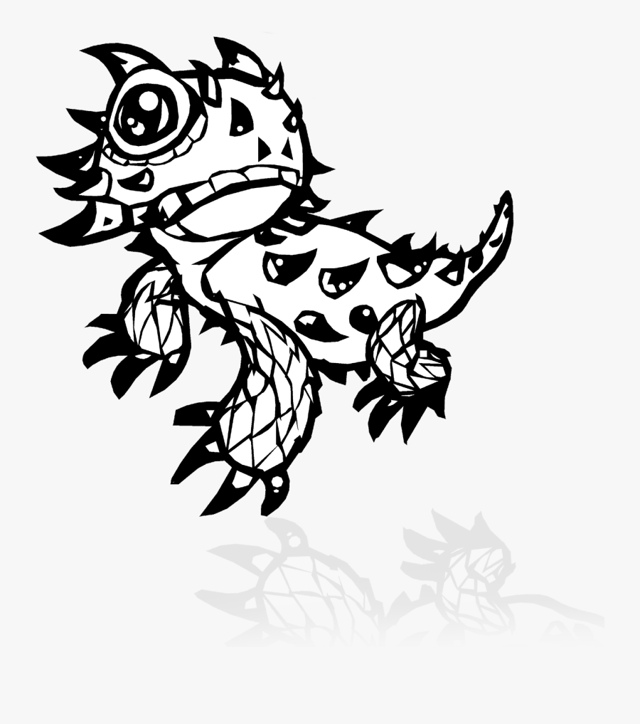 Transparent Lizard Clipart Black And White - Texas Horned Toad Drawing, Transparent Clipart