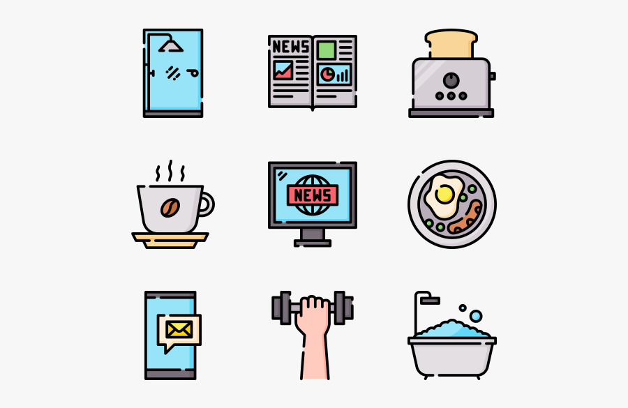 Morning Routine, Transparent Clipart