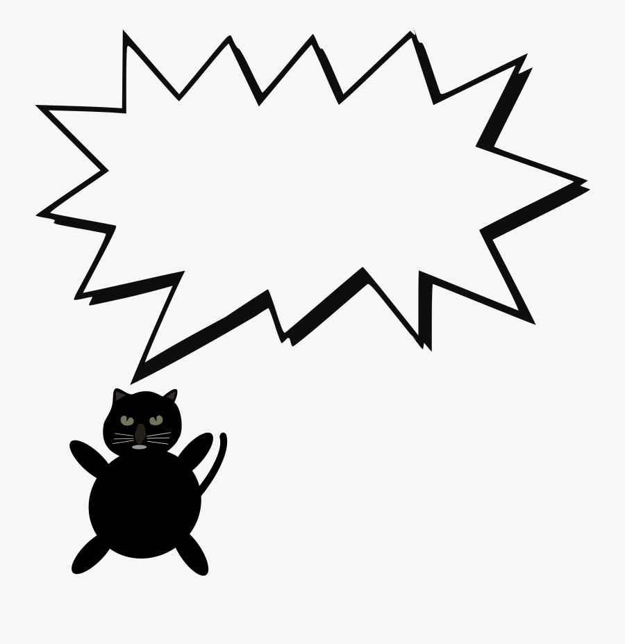 Clipart - Speech Bubble With Cat, Transparent Clipart