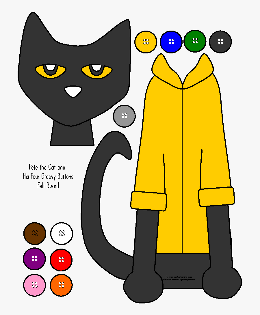 Pete The Cat Musical Rose Theater Endearing Enchanting - Pet The Cat And Four Groovy Buttons, Transparent Clipart
