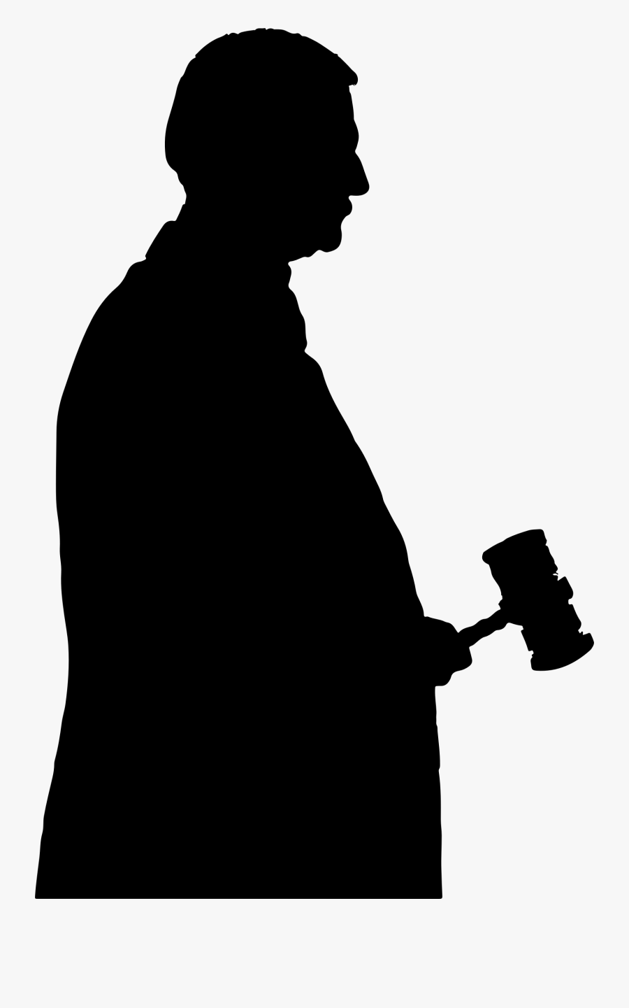 Clipart Judge With Gavel Silhouette - Judge Silhouette Png, Transparent Clipart