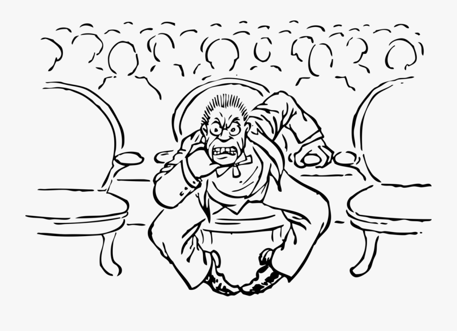 Irate At The Theater - Angry Audience Member, Transparent Clipart
