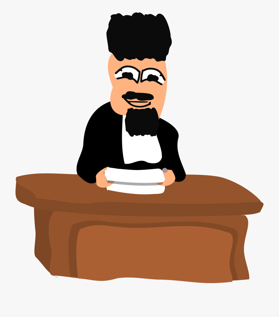 Human Behavior,sitting,facial Hair - Clipart Judge Png, Transparent Clipart