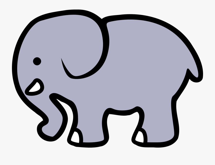 Elephant Clipart Black And White - 2d Elephant, Transparent Clipart