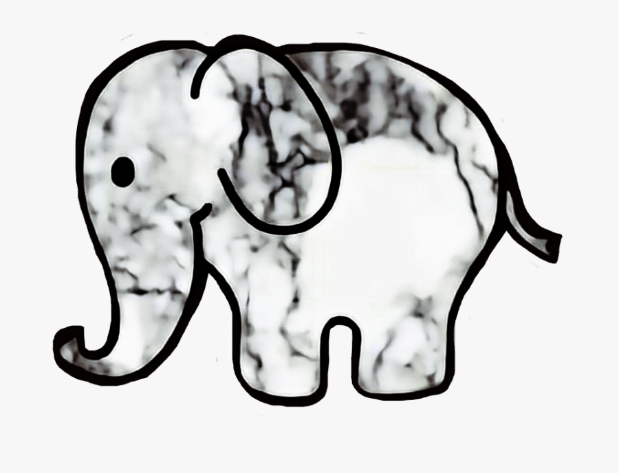 #baby #elephant #blackandwhite #marble - Elephant Picsart, Transparent Clipart