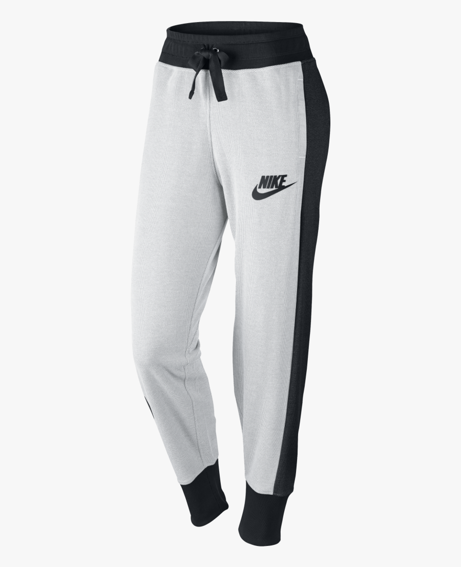 white and black nike joggers