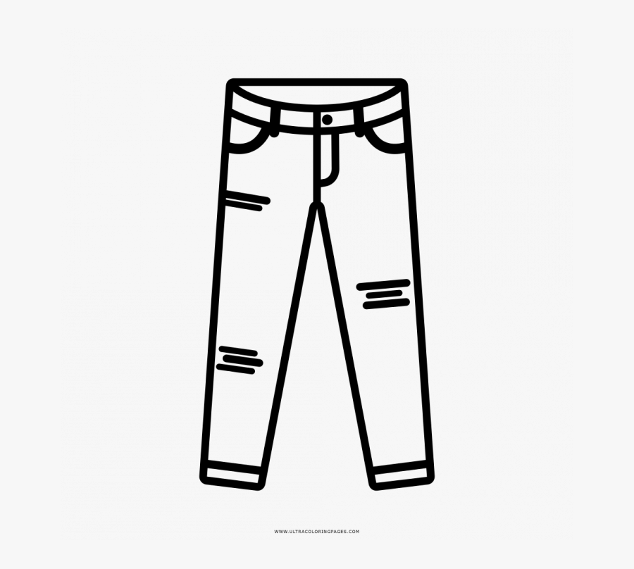 Jeans Coloring Page, Transparent Clipart