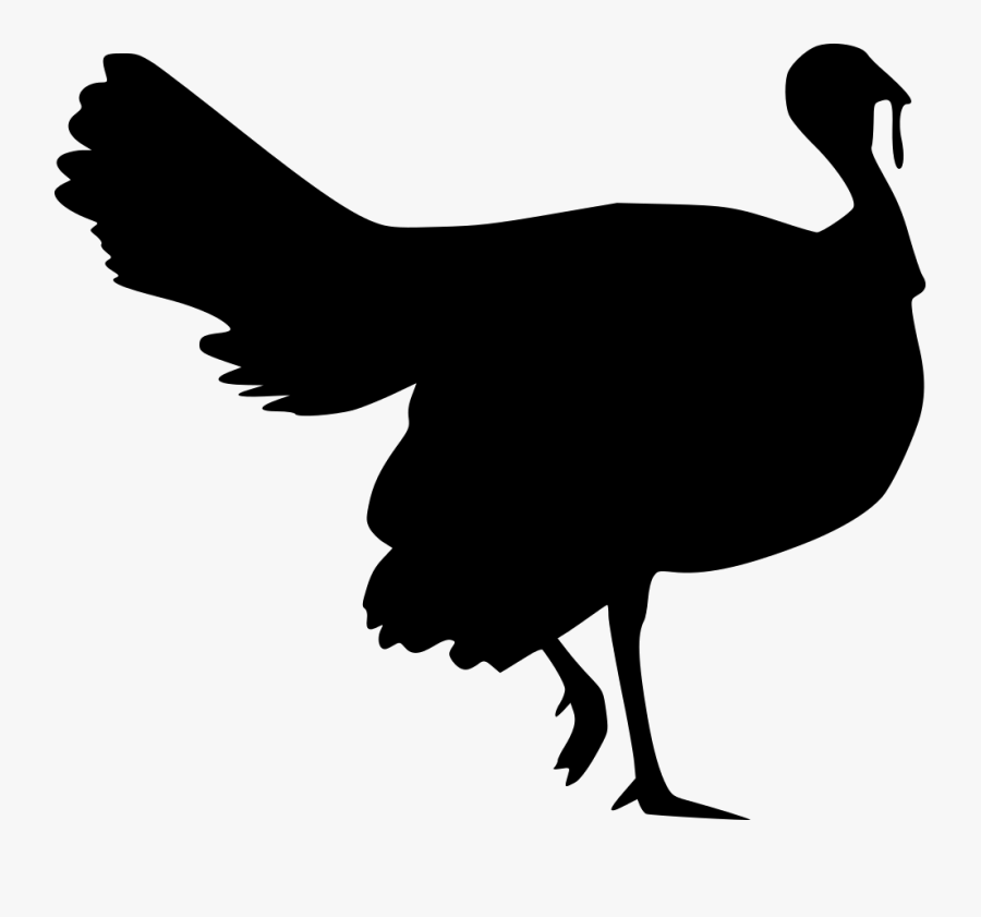 Stencil Turkey Meat Silhouette Rooster Clip Art - Turkey Silhouette Png, Transparent Clipart
