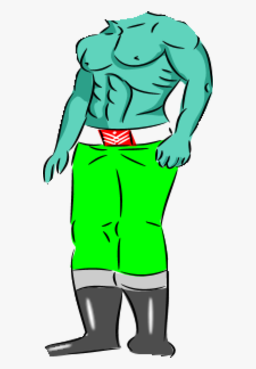 Body Builder Wearing Pants - Body Without Head Cartoon, Transparent Clipart