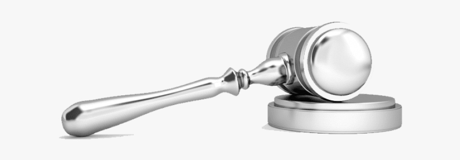 Gavel - White Gavel On Transparent Background, Transparent Clipart