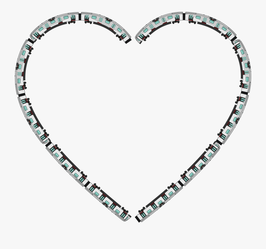 Free Clipart Of A Train Border - Heart, Transparent Clipart