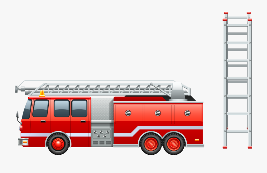 Firefighter Firefighting Fire Engine Clip Art - Fire Truck Ladder Clipart, Transparent Clipart
