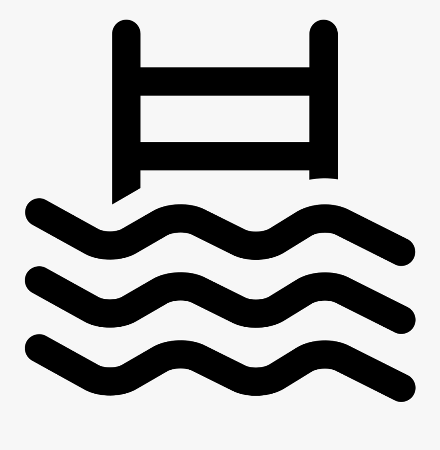 Swimming Pool Water Waves With Ladder Comments - Pool Symbol Png, Transparent Clipart
