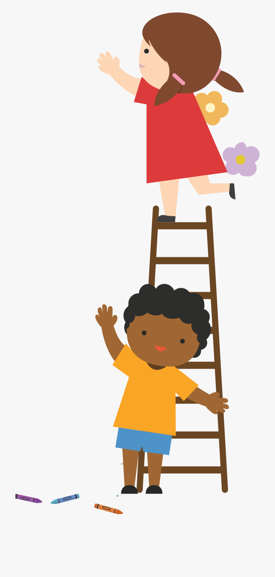 Kid Playing - Child On Ladder Clipart, Transparent Clipart