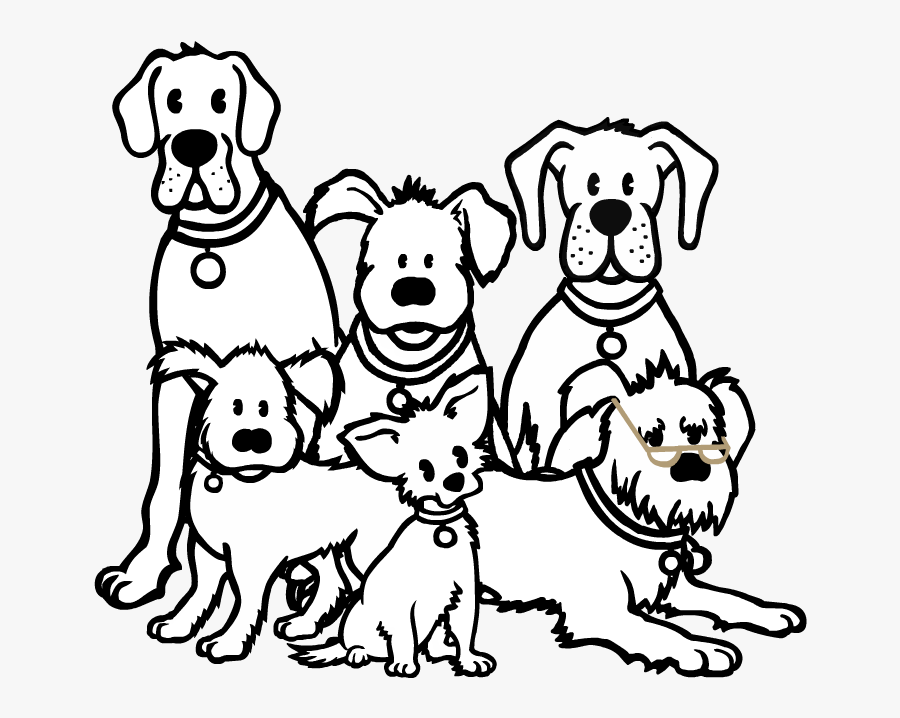 Group Of Dogs Png Black And White Transparent Group - Barking Head Dog Food, Transparent Clipart