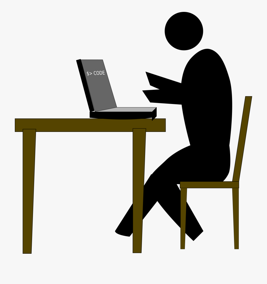 Clipart Laptop On Desk - Coder Png, Transparent Clipart