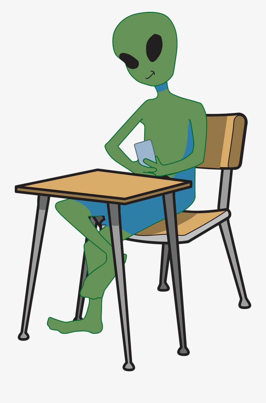 Alien Student Device Free Picture - Student Desk Clip Art, Transparent Clipart