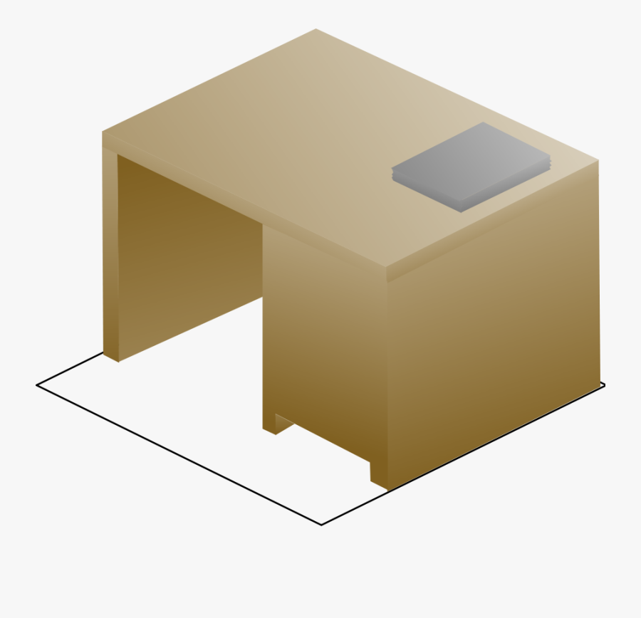 Isometric Desk Right Back View With Book - Drawer, Transparent Clipart