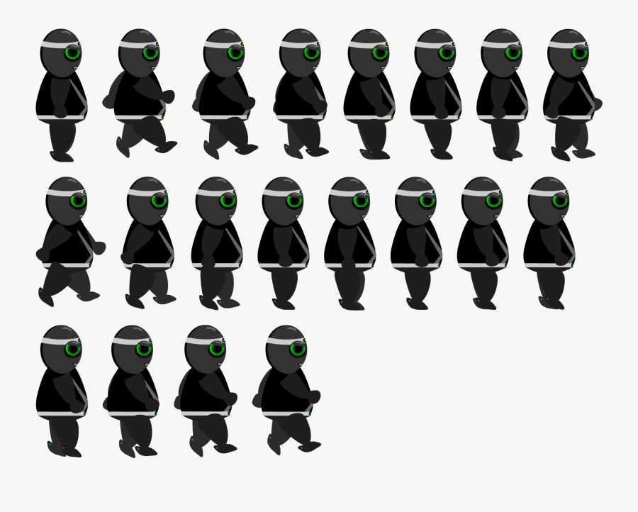 Clip Art Opengameart Org Ninjaspritesheetpng Kb - Ninja Sprite Sheet Png, Transparent Clipart
