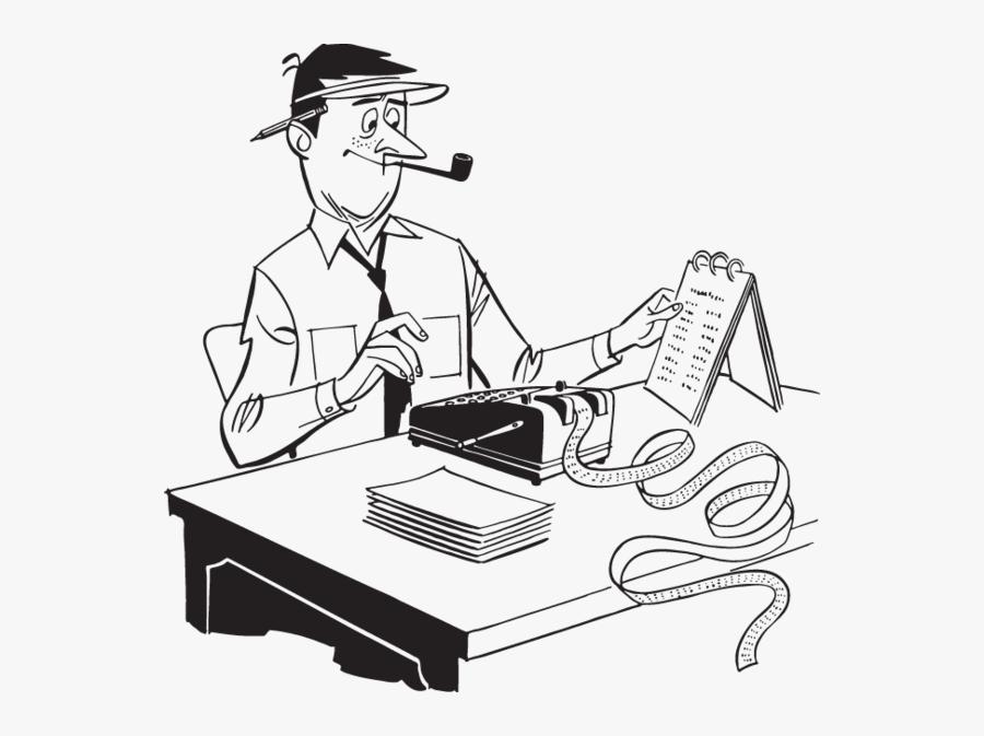 Accountant Black And White, Transparent Clipart