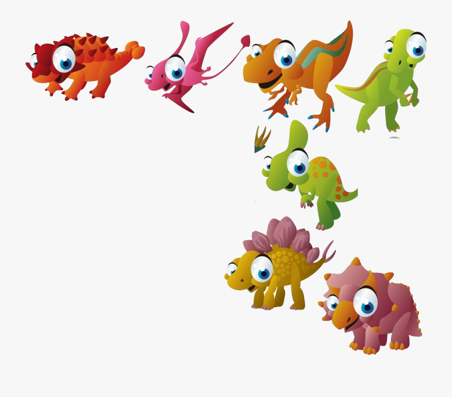 Cartoon Animal Clip Art - Dinosaur With Big Eyes, Transparent Clipart