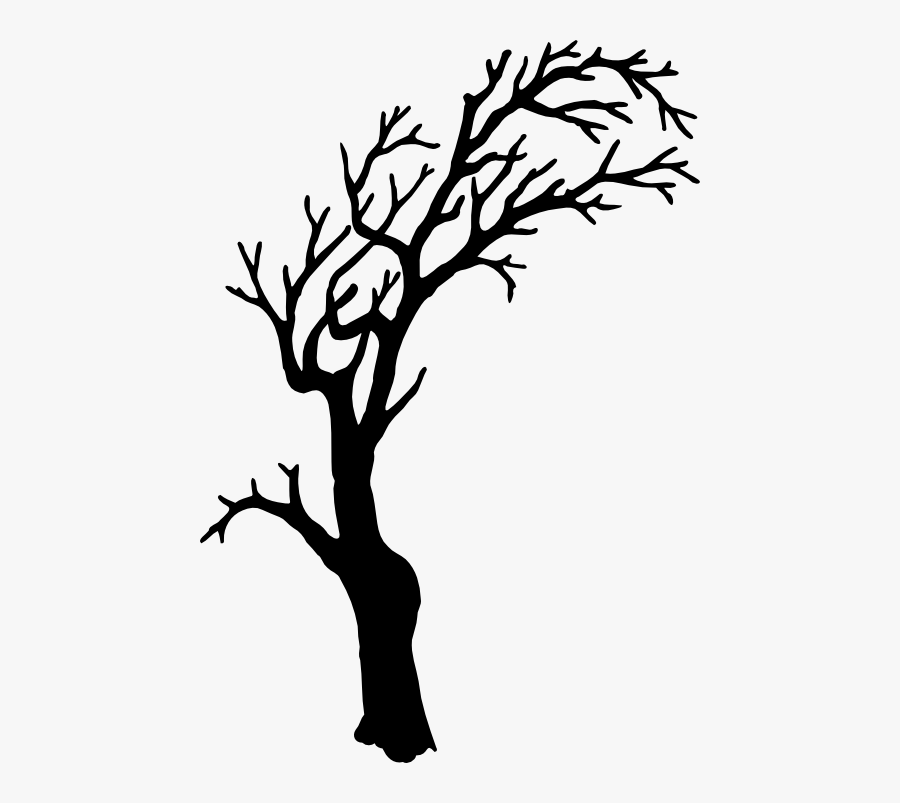 Trees Clipart Spooky Tree - Creepy Tree Silhouette Png, Transparent Clipart