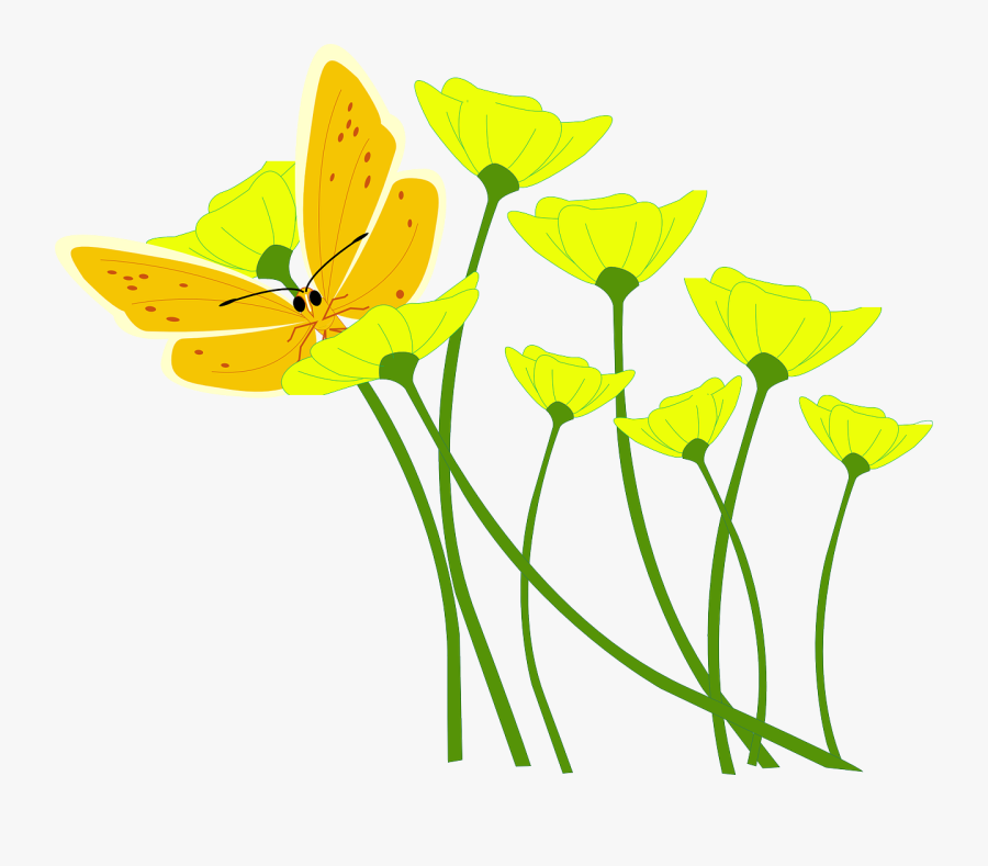 Daffodil Clip Art 18, - Butterfly In Flower Vector Png, Transparent Clipart